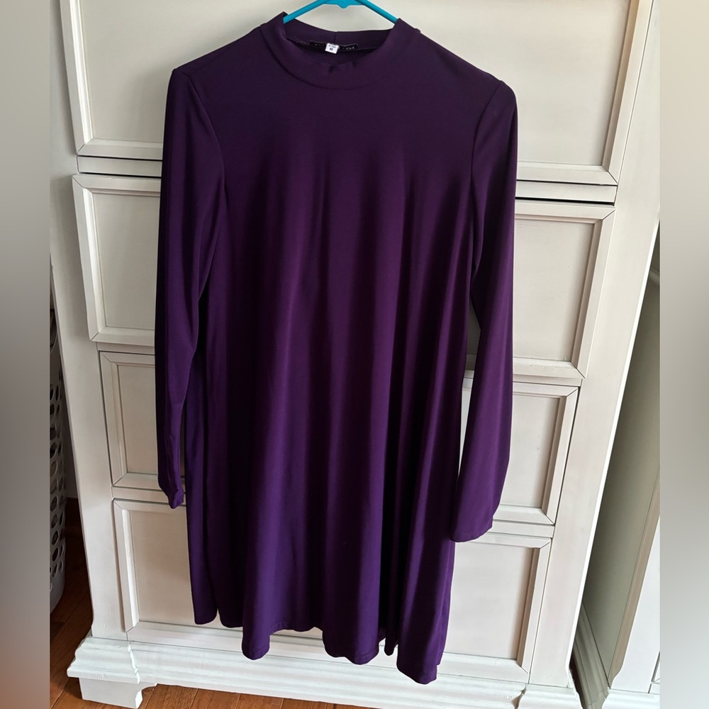 Purple Long Sleeve Dress